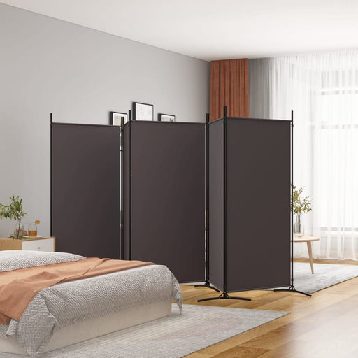 Paravan de cameră cu 5 panouri, maro, 433x180 cm, textil - WALTI WALTI
