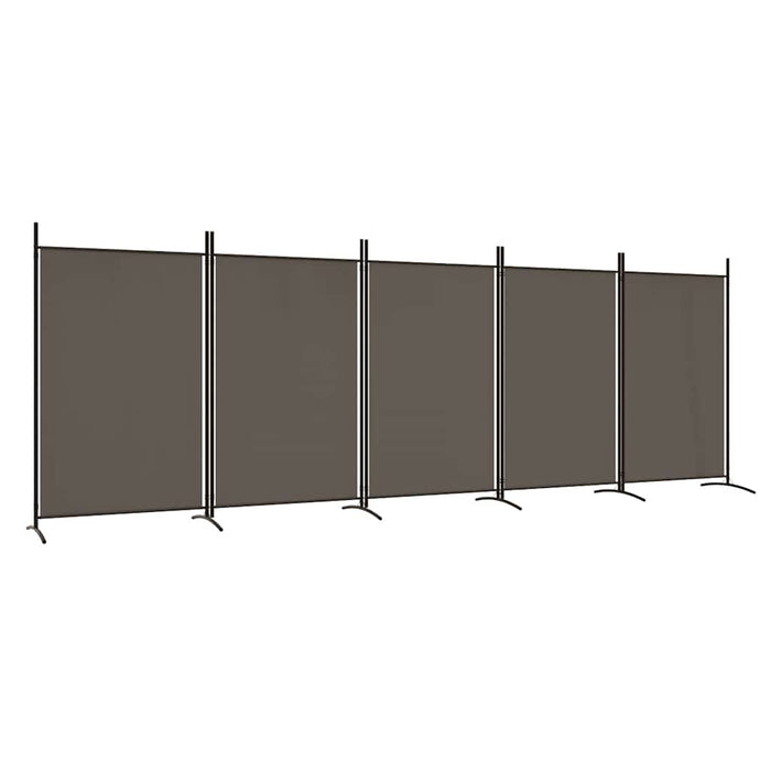 Paravan de cameră cu 5 panouri, antracit, 433x180 cm, textil - WALTI WALTI