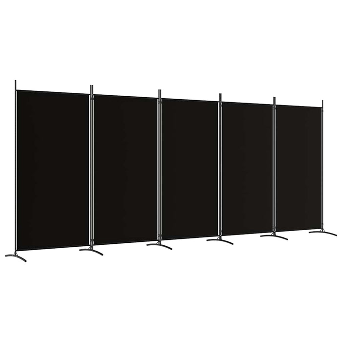Paravan de cameră cu 5 panouri, negru, 433x180 cm, textil - WALTI WALTI