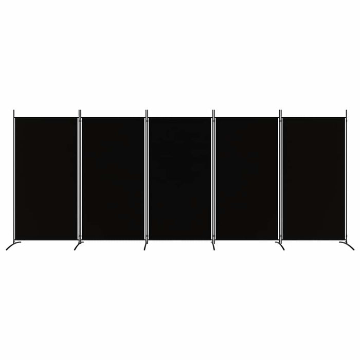 Paravan de cameră cu 5 panouri, negru, 433x180 cm, textil - WALTI WALTI