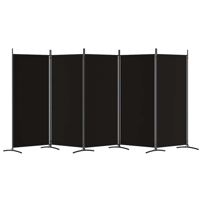 Paravan de cameră cu 5 panouri, negru, 433x180 cm, textil - WALTI WALTI