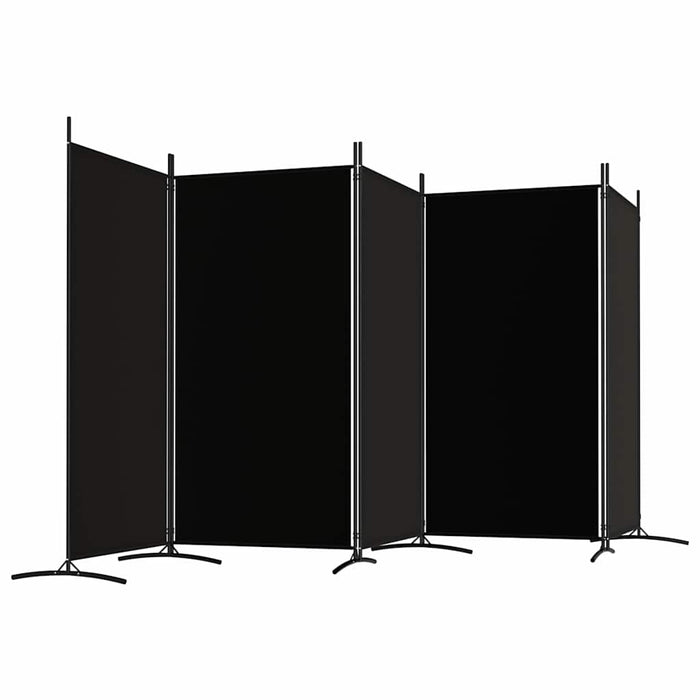 Paravan de cameră cu 5 panouri, negru, 433x180 cm, textil - WALTI WALTI