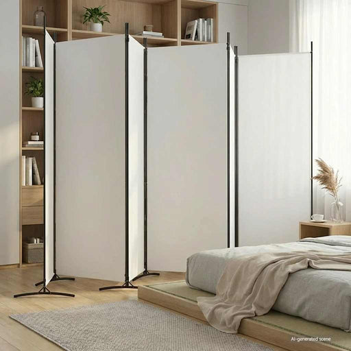Paravan cameră cu 6 panouri, alb, 520x180 cm, textil - WALTI WALTI