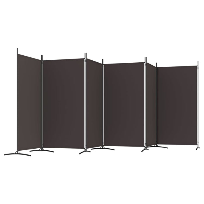 Paravan de cameră cu 6 panouri, maro, 520x180 cm, textil - WALTI WALTI
