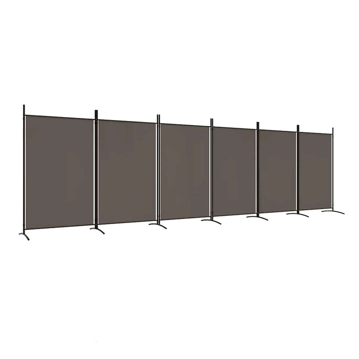 Paravan de cameră cu 6 panouri, antracit, 520x180 cm, textil - WALTI WALTI