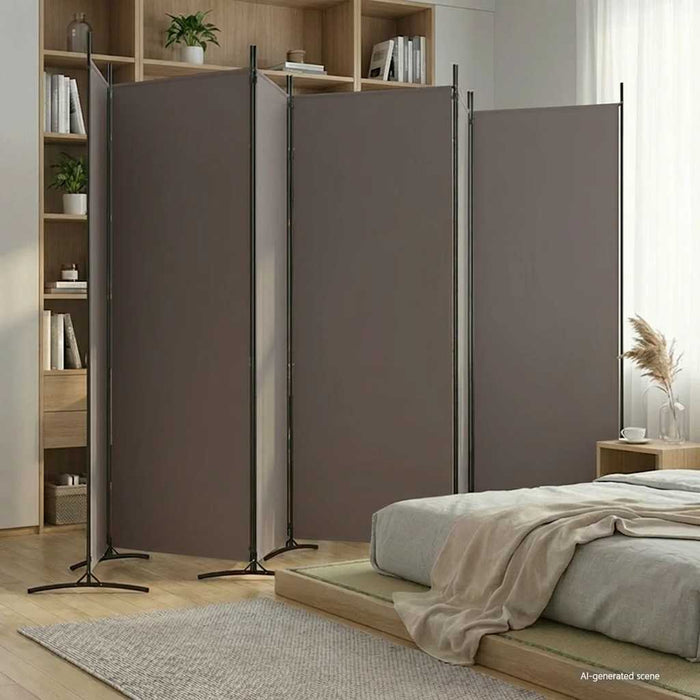 Paravan de cameră cu 6 panouri, antracit, 520x180 cm, textil - WALTI WALTI