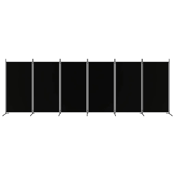 Paravan de cameră cu 6 panouri, negru, 520x180 cm, textil - WALTI WALTI