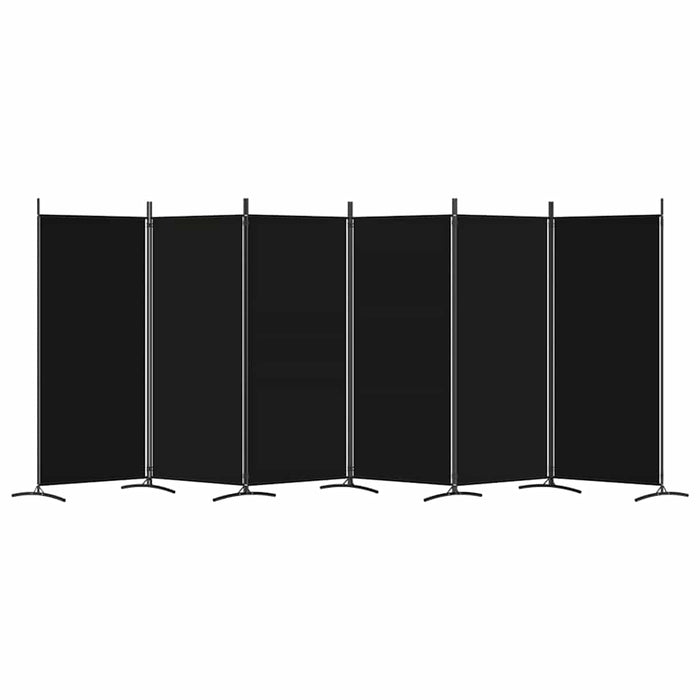 Paravan de cameră cu 6 panouri, negru, 520x180 cm, textil - WALTI WALTI