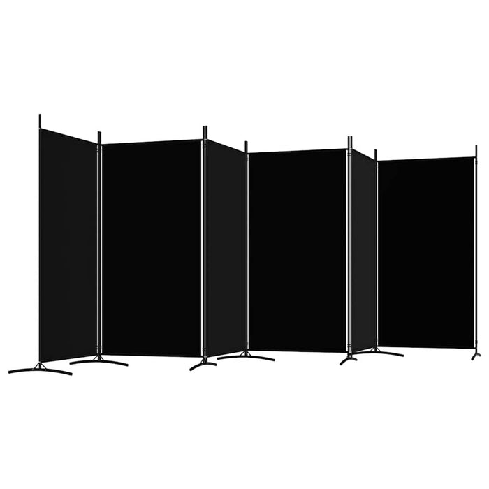 Paravan de cameră cu 6 panouri, negru, 520x180 cm, textil - WALTI WALTI