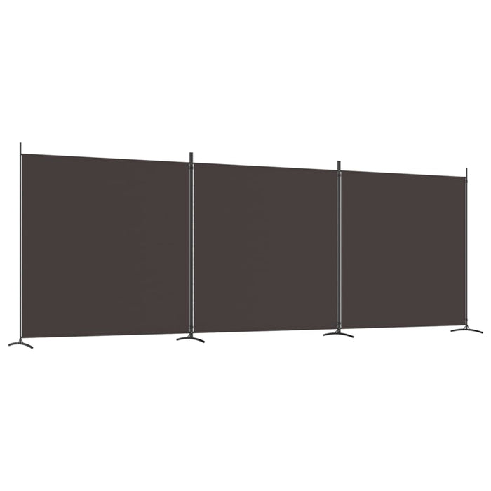 Paravan de cameră cu 3 panouri, maro, 525x180 cm, textil - WALTI WALTI