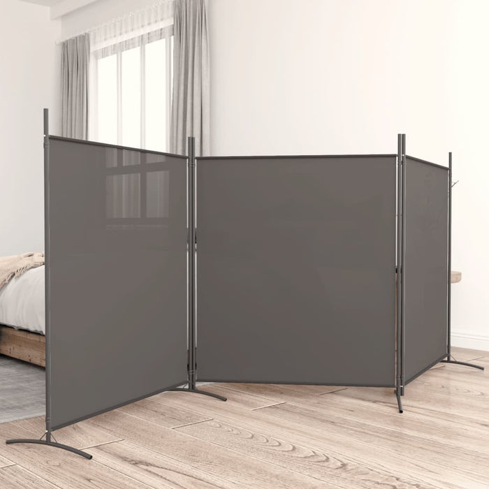 Paravan de cameră cu 3 panouri, antracit, 525x180 cm, textil - WALTI WALTI
