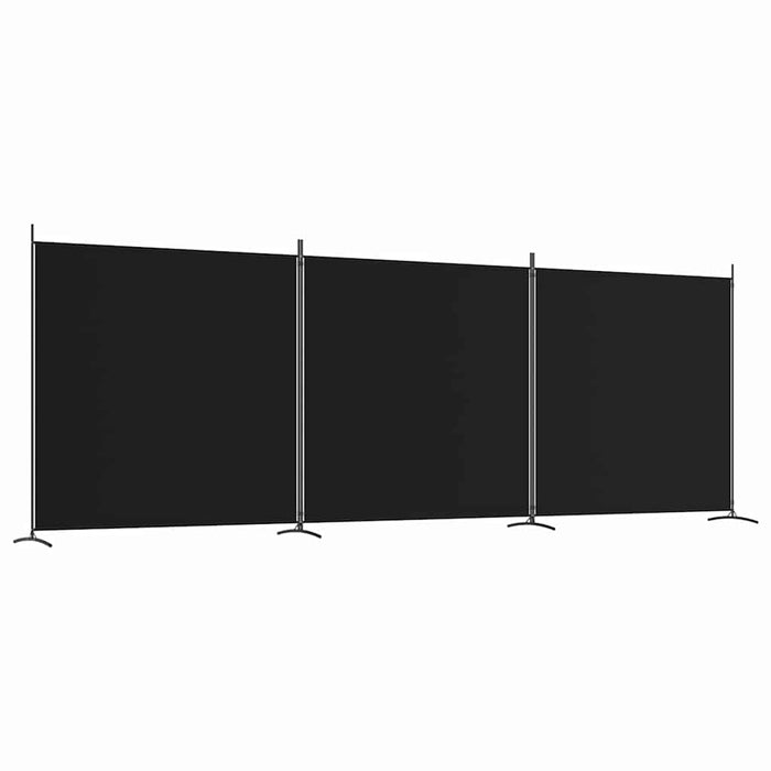 Paravan de cameră cu 3 panouri, negru, 525x180 cm, textil - WALTI WALTI