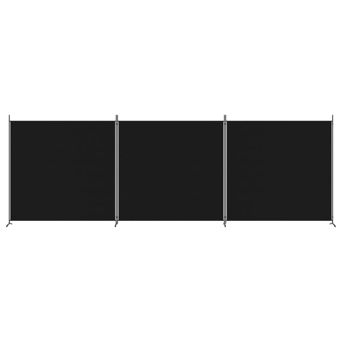 Paravan de cameră cu 3 panouri, negru, 525x180 cm, textil - WALTI WALTI