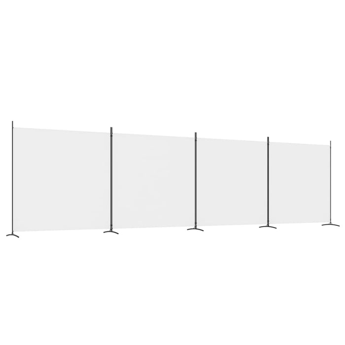 Paravan de cameră cu 4 panouri, alb, 698x180 cm, textil - WALTI WALTI