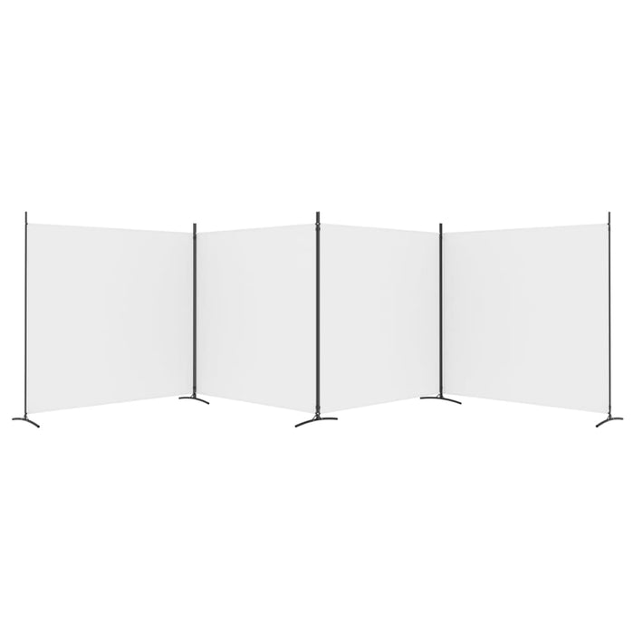 Paravan de cameră cu 4 panouri, alb, 698x180 cm, textil - WALTI WALTI