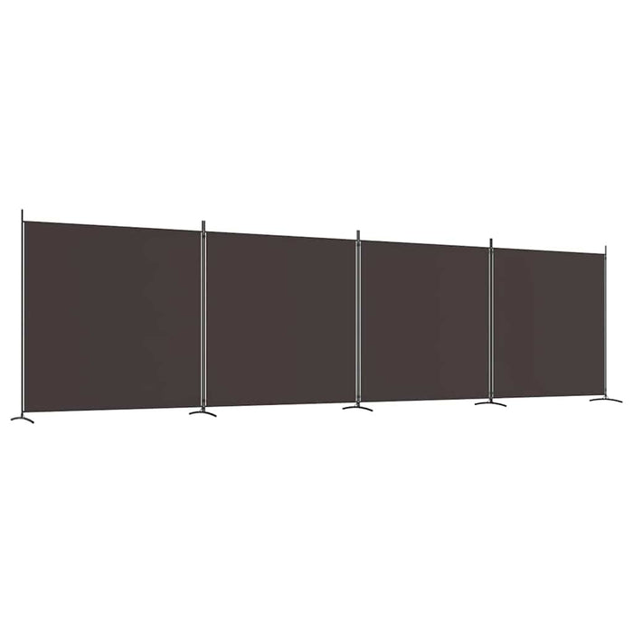 Paravan de cameră cu 4 panouri, maro, 698x180 cm, textil WALTI