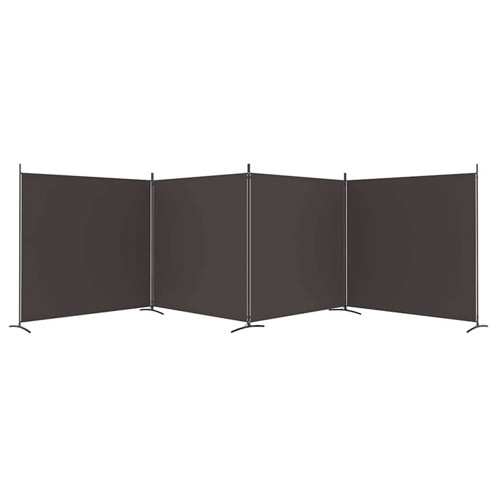 Paravan de cameră cu 4 panouri, maro, 698x180 cm, textil WALTI