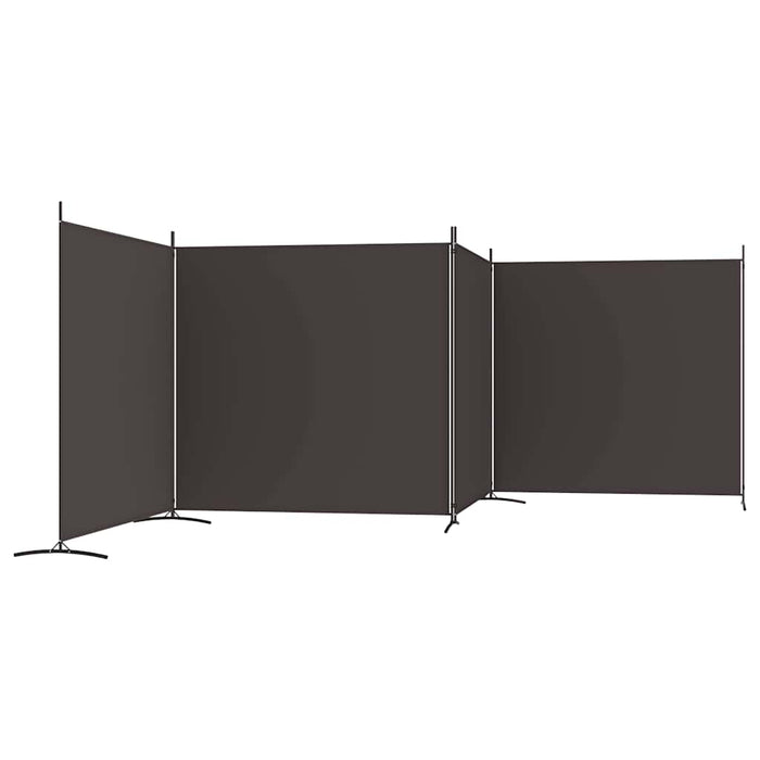 Paravan de cameră cu 4 panouri, maro, 698x180 cm, textil WALTI