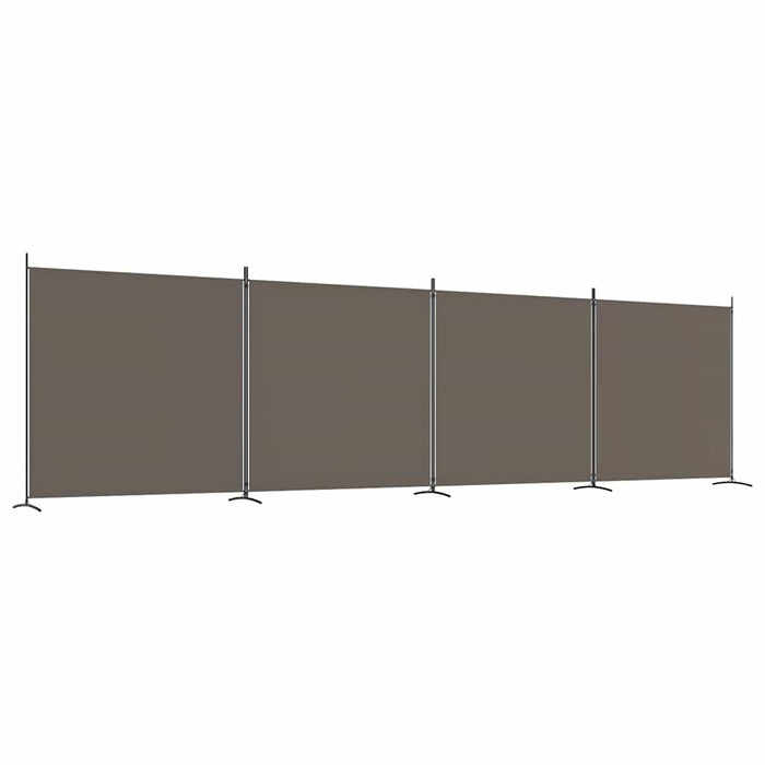 Paravan de cameră cu 4 panouri, antracit, 698x180 cm, textil - WALTI WALTI