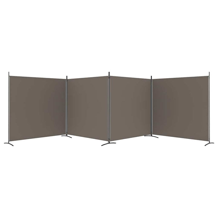 Paravan de cameră cu 4 panouri, antracit, 698x180 cm, textil - WALTI WALTI