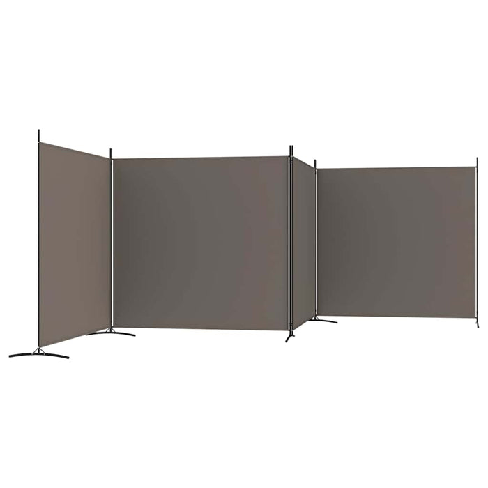 Paravan de cameră cu 4 panouri, antracit, 698x180 cm, textil - WALTI WALTI