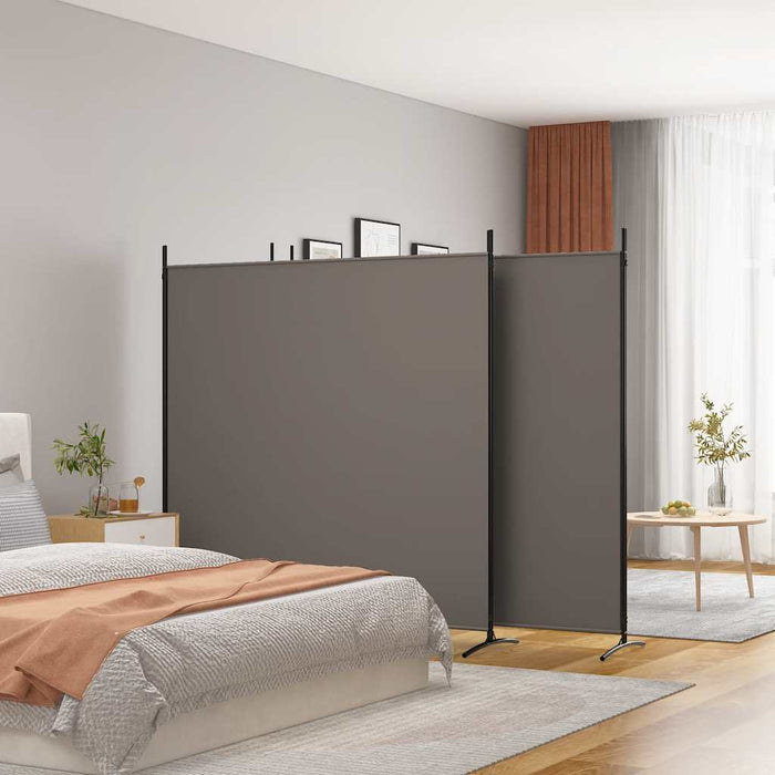 Paravan de cameră cu 4 panouri, antracit, 698x180 cm, textil - WALTI WALTI