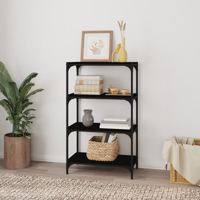 Bibliotecă, negru, 60x33x100 cm, lemn prelucrat și oțel - WALTI WALTI