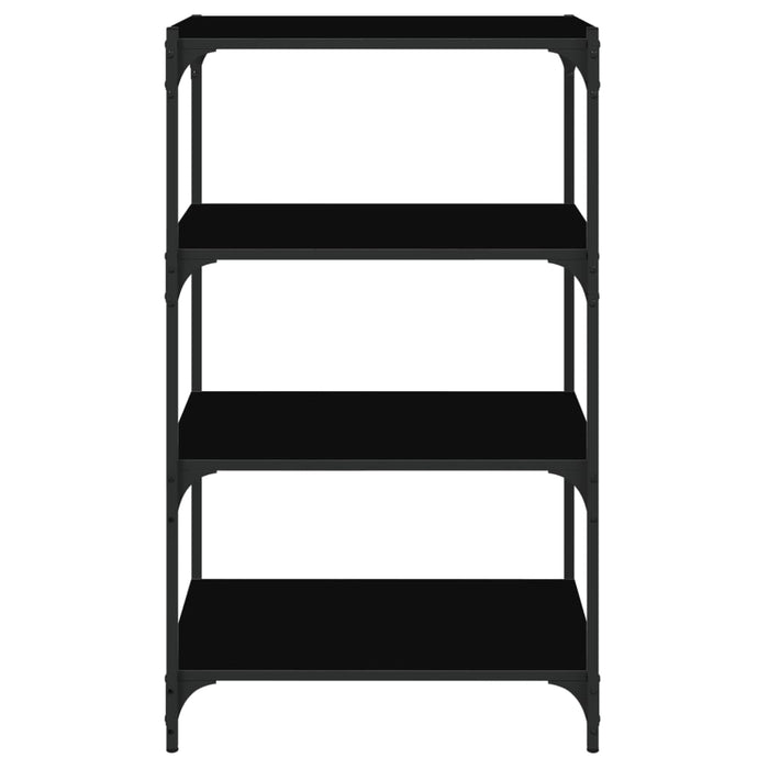 Bibliotecă, negru, 60x33x100 cm, lemn prelucrat și oțel - WALTI WALTI