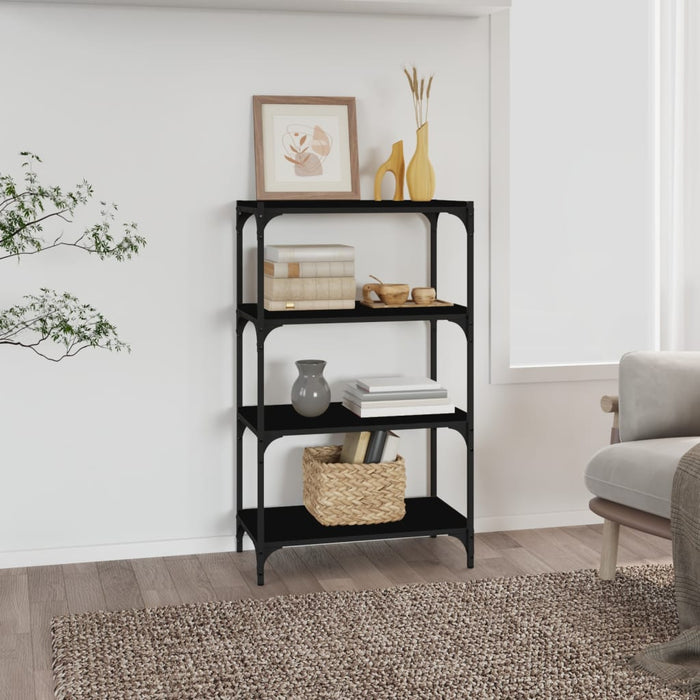 Bibliotecă, negru, 60x33x100 cm, lemn prelucrat și oțel - WALTI WALTI