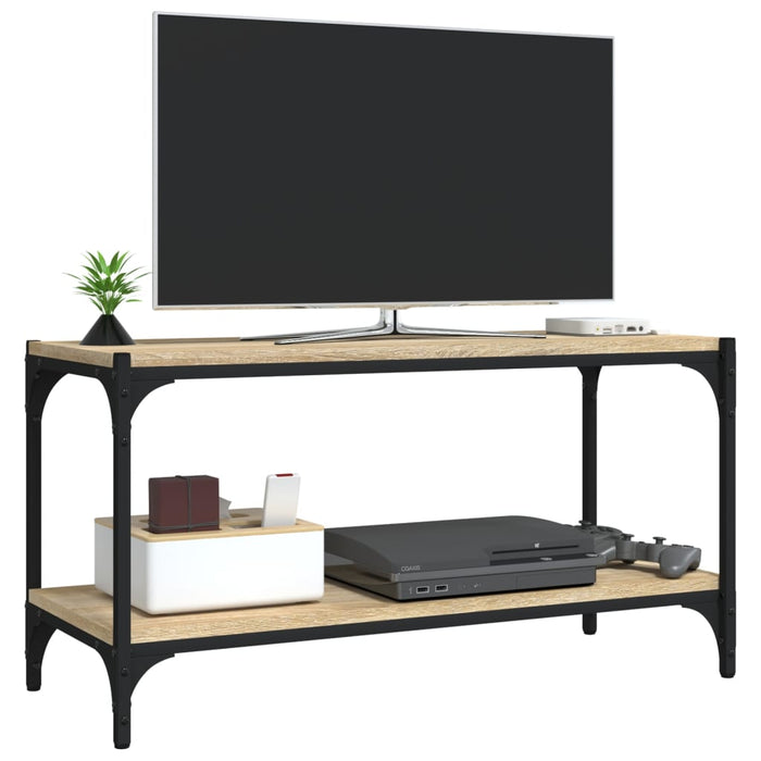 Comodă TV, stejar sonoma, 80x33x41 cm, lemn prelucrat și oțel WALTI