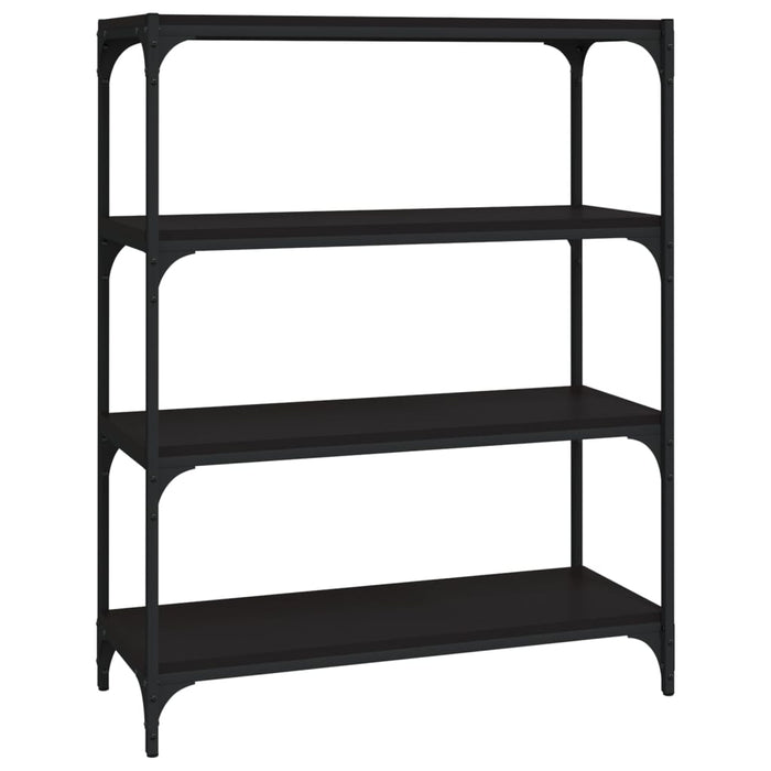 Bibliotecă, negru, 80x33x100 cm, lemn prelucrat și oțel WALTI