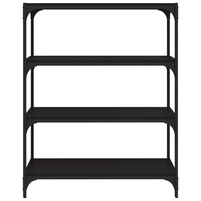 Bibliotecă, negru, 80x33x100 cm, lemn prelucrat și oțel WALTI