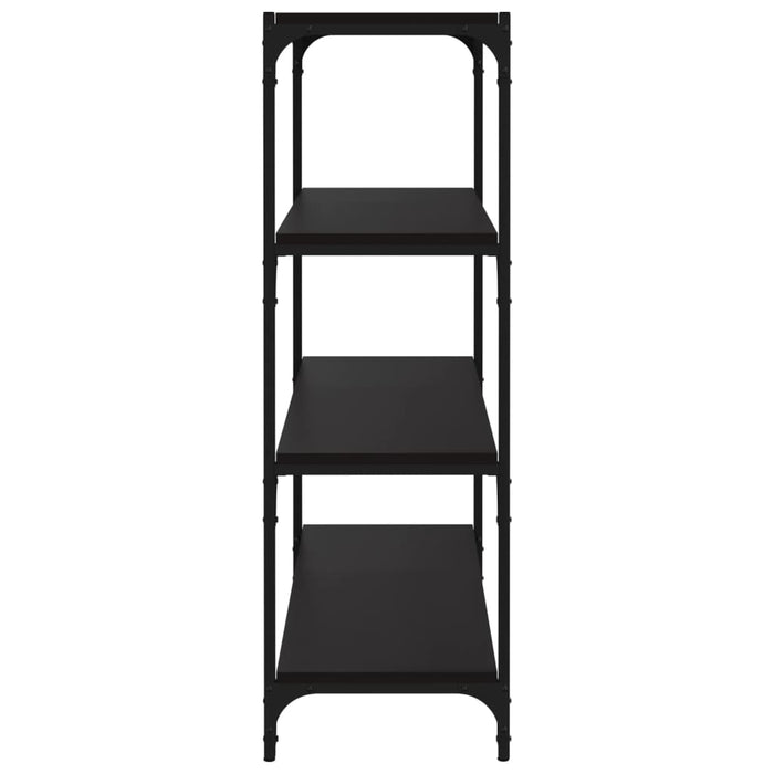 Bibliotecă, negru, 80x33x100 cm, lemn prelucrat și oțel WALTI