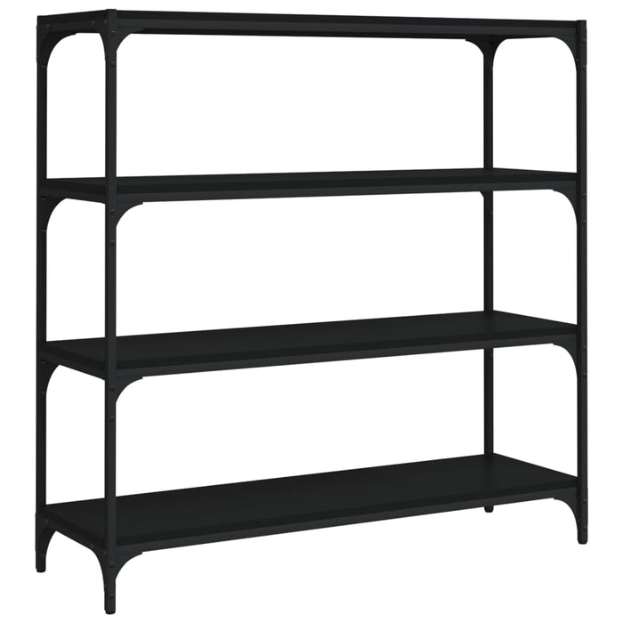 Bibliotecă, negru, 100x33x100 cm, lemn prelucrat și oțel WALTI