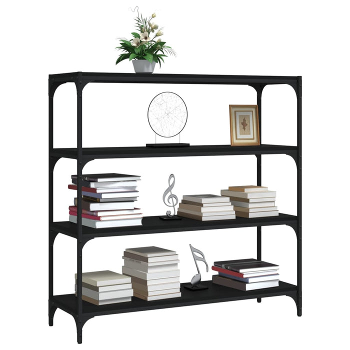 Bibliotecă, negru, 100x33x100 cm, lemn prelucrat și oțel WALTI
