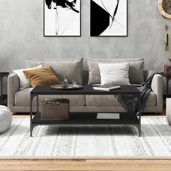 Măsuță de cafea, negru, 80x50x40 cm, lemn prelucrat WALTI