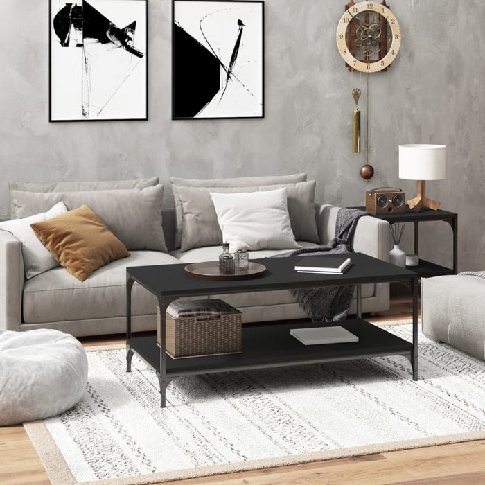 Măsuță de cafea, negru, 80x50x40 cm, lemn prelucrat WALTI