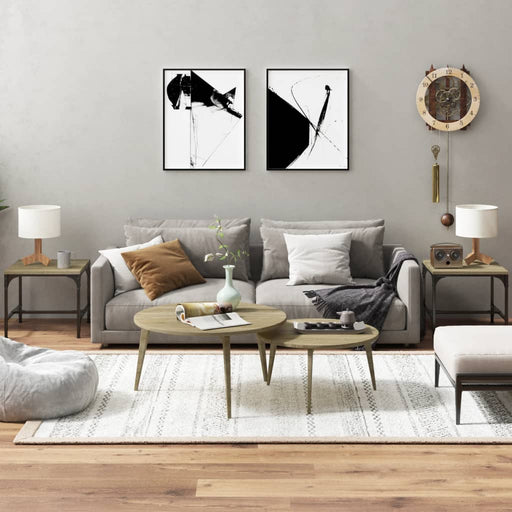 Mese laterale 2 buc. stejar sonoma 40x40x35 cm lemn prelucrat - WALTI WALTI