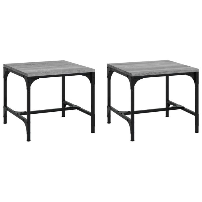 Mese laterale 2 buc. gri sonoma 40x40x35 cm lemn prelucrat - WALTI WALTI