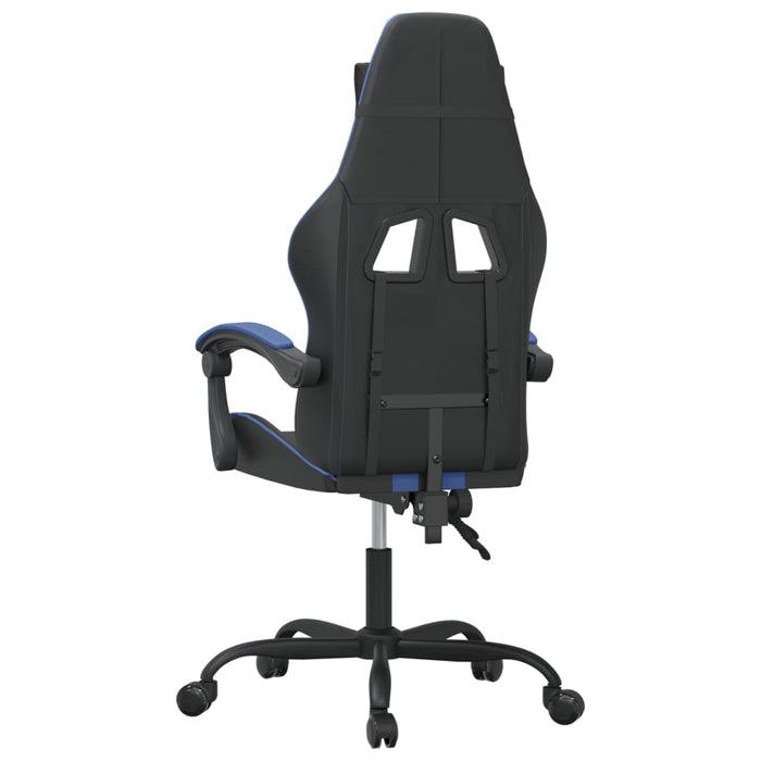 Scaun de gaming pivotant, negru și albastru, piele ecologică - WALTI WALTI