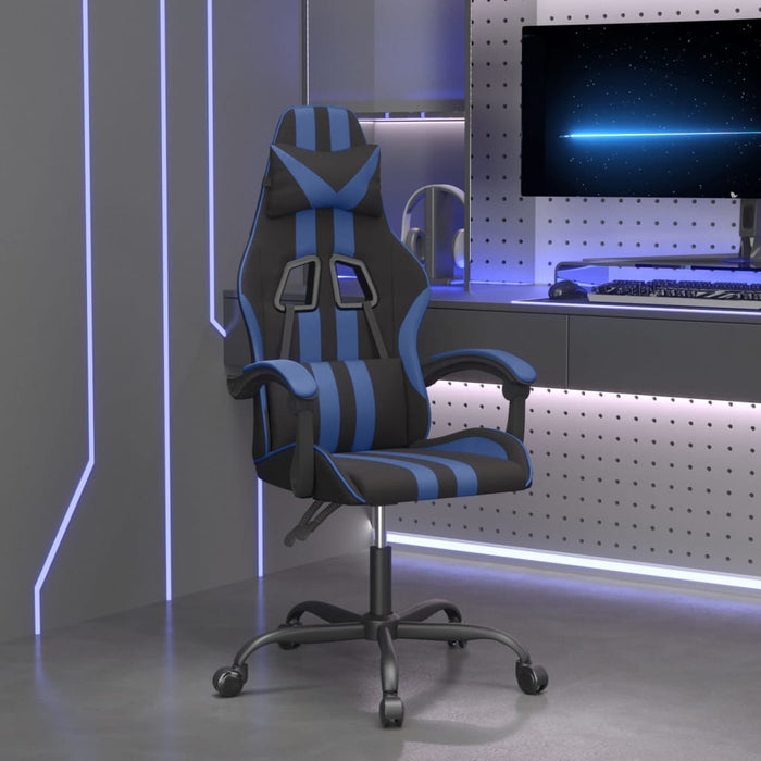 Scaun de gaming pivotant, negru și albastru, piele ecologică - WALTI WALTI