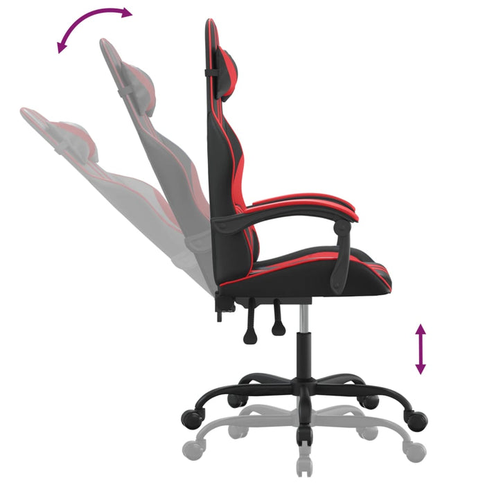 Scaun de gaming pivotant, negru și roșu, piele ecologică - WALTI WALTI