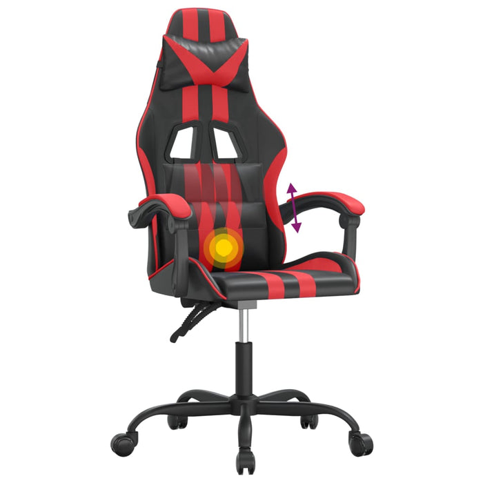 Scaun de gaming pivotant, negru și roșu, piele ecologică - WALTI WALTI