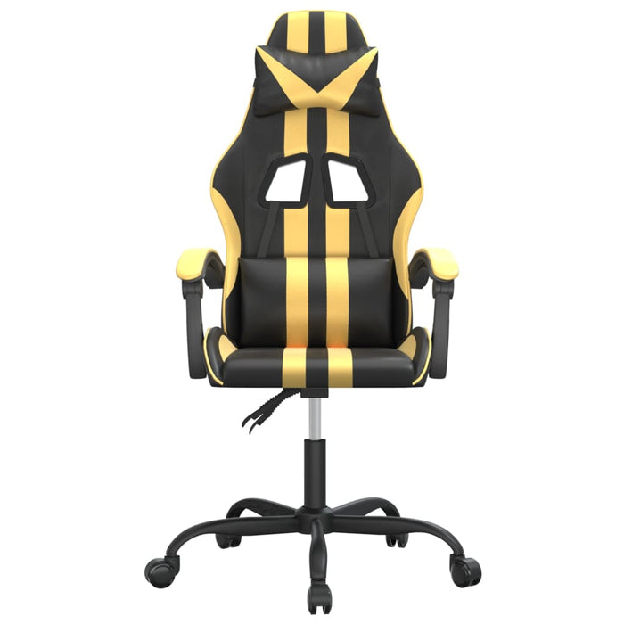 Scaun de gaming pivotant, negru și auriu, piele ecologică - WALTI WALTI