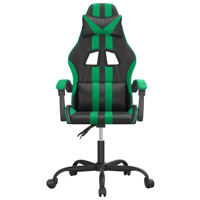 Scaun de gaming pivotant, negru și verde, piele ecologică - WALTI WALTI