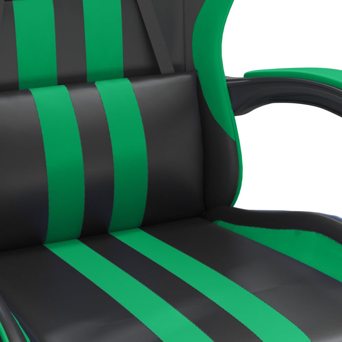 Scaun de gaming pivotant, negru și verde, piele ecologică - WALTI WALTI