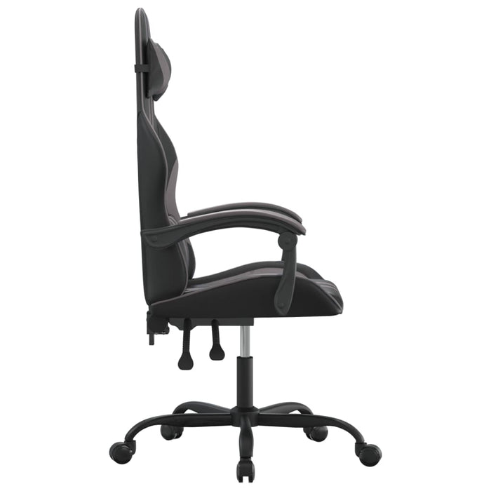 Scaun de gaming pivotant, negru și gri, piele ecologică - WALTI WALTI