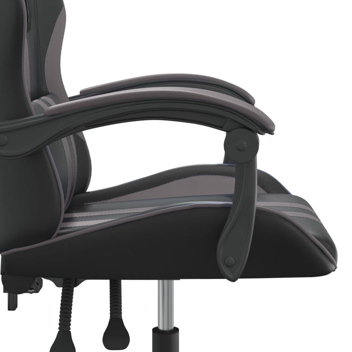 Scaun de gaming pivotant, negru și gri, piele ecologică - WALTI WALTI