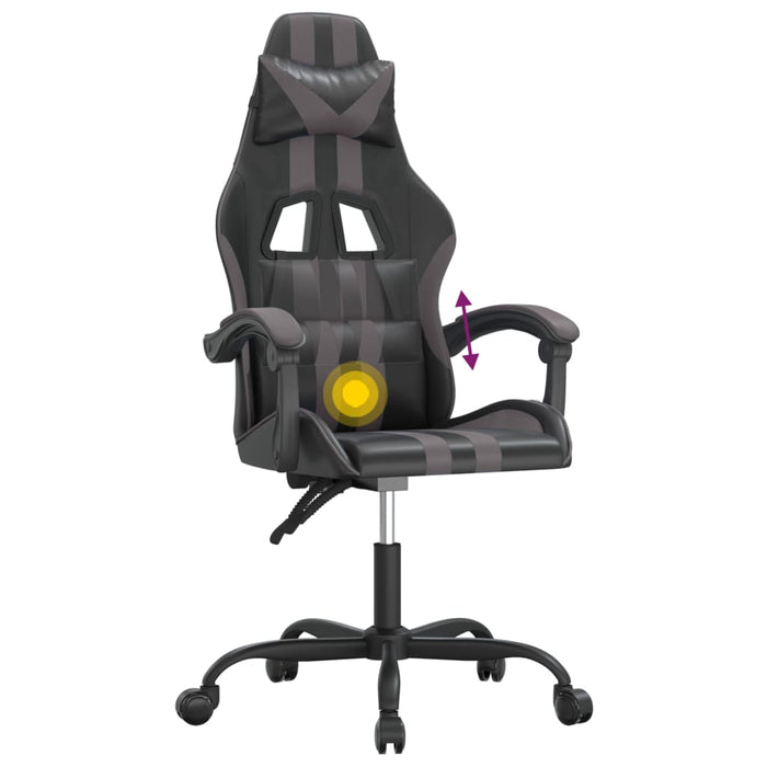 Scaun de gaming pivotant, negru și gri, piele ecologică - WALTI WALTI