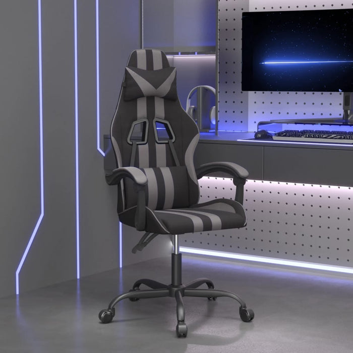 Scaun de gaming pivotant, negru și gri, piele ecologică - WALTI WALTI
